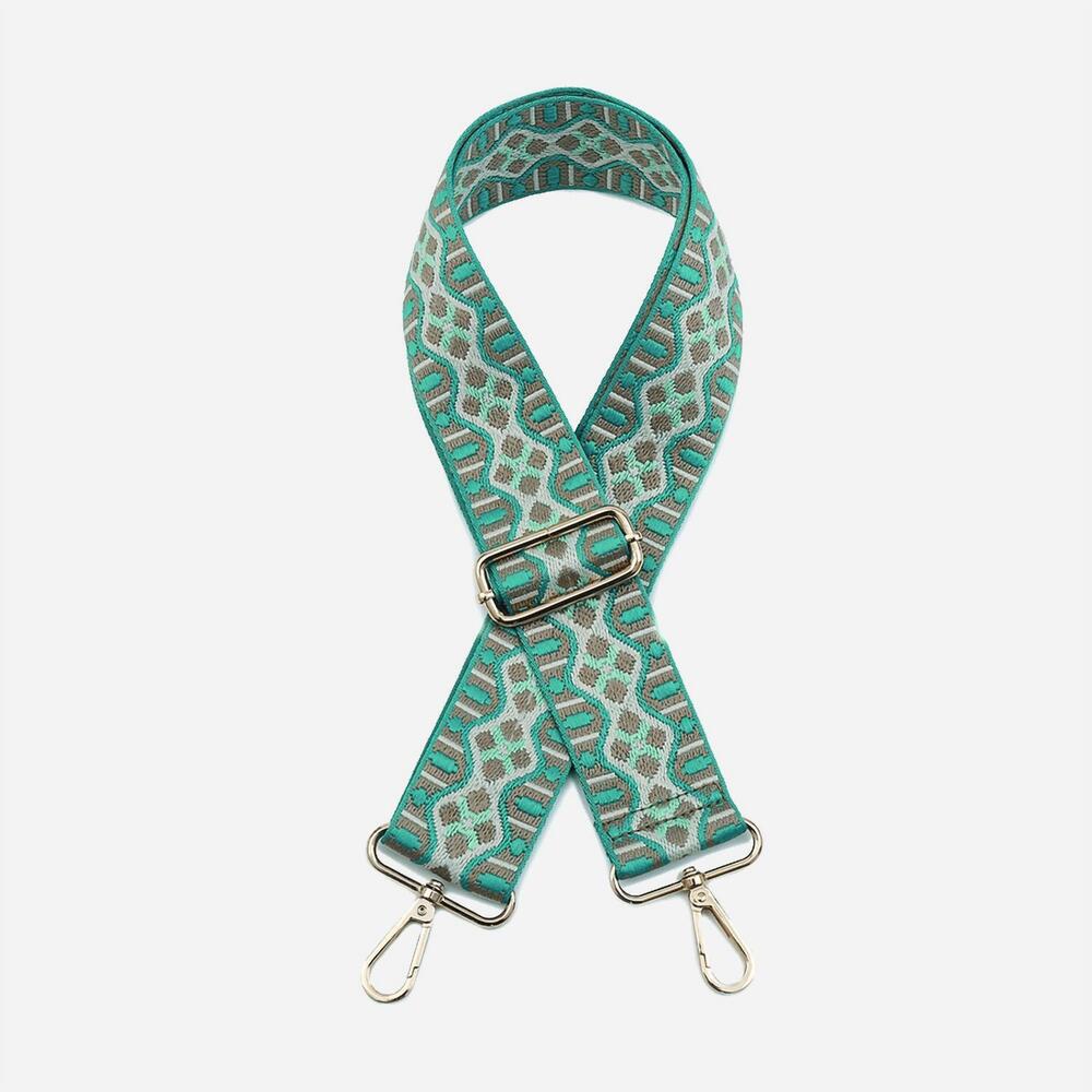 NEW JEN & CO. women's wave adjustable guitar strap in turquoise